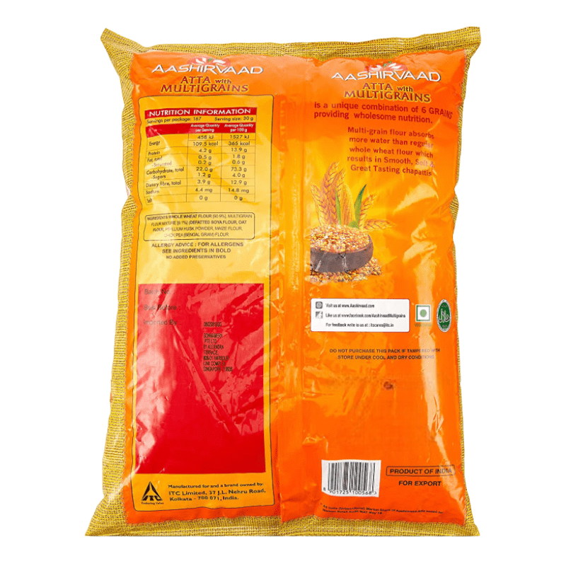 Aashirvaad - 10kg Multigrain Atta (Export Pack) Whole Wheat Flour
