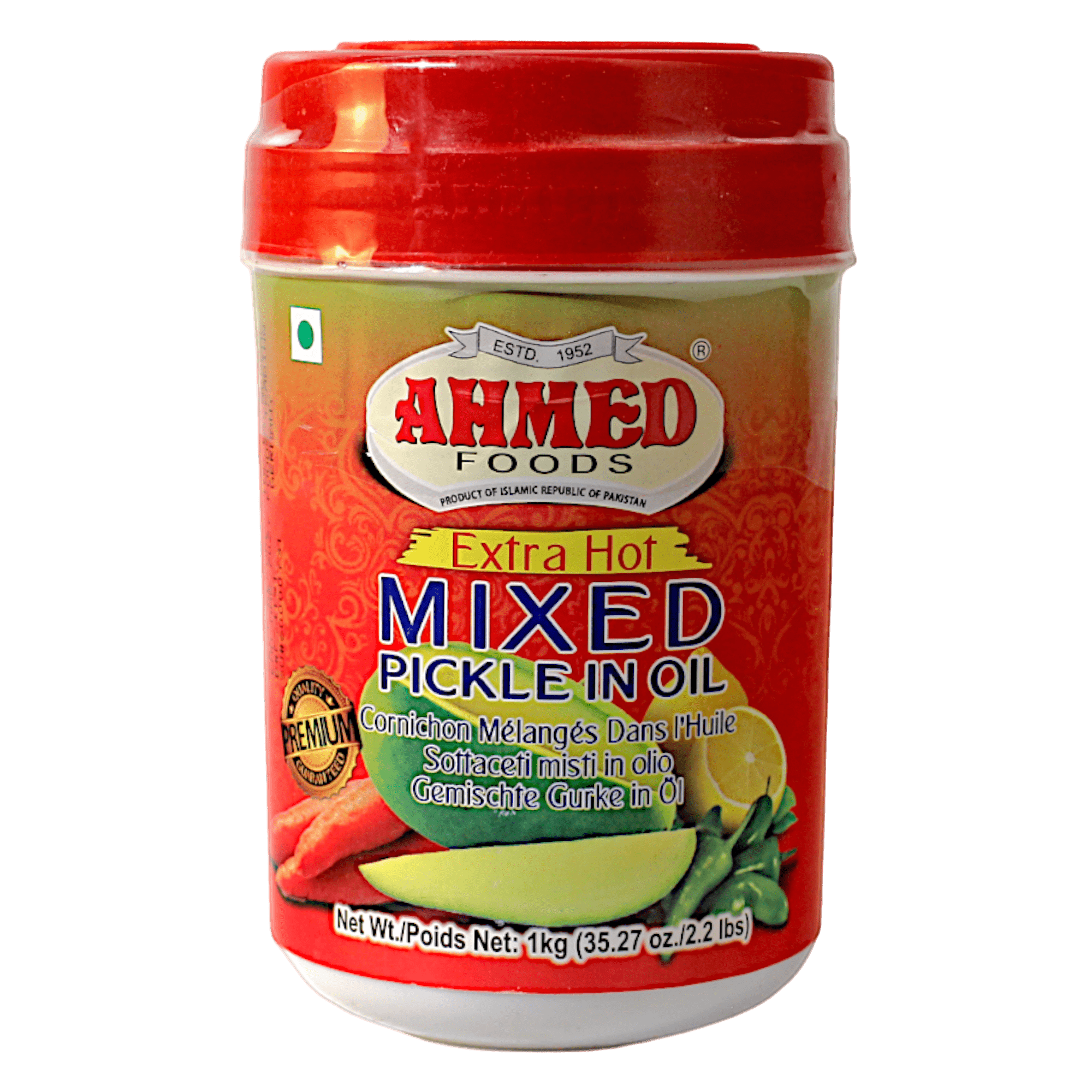 Ahmed - 1kg Gemischtes Pickle in Öl (Extra scharf)