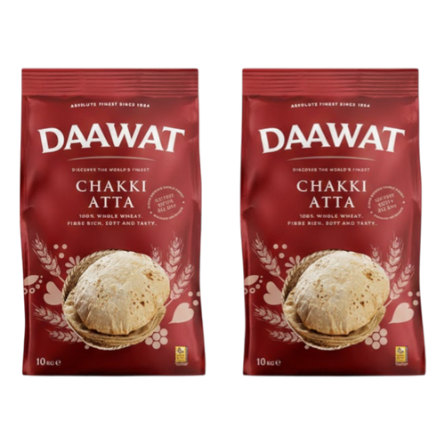 Daawat - 20kg Chakki Atta (Whole Wheat Flour) (2 x 10kg Bundle) BBD September 2026