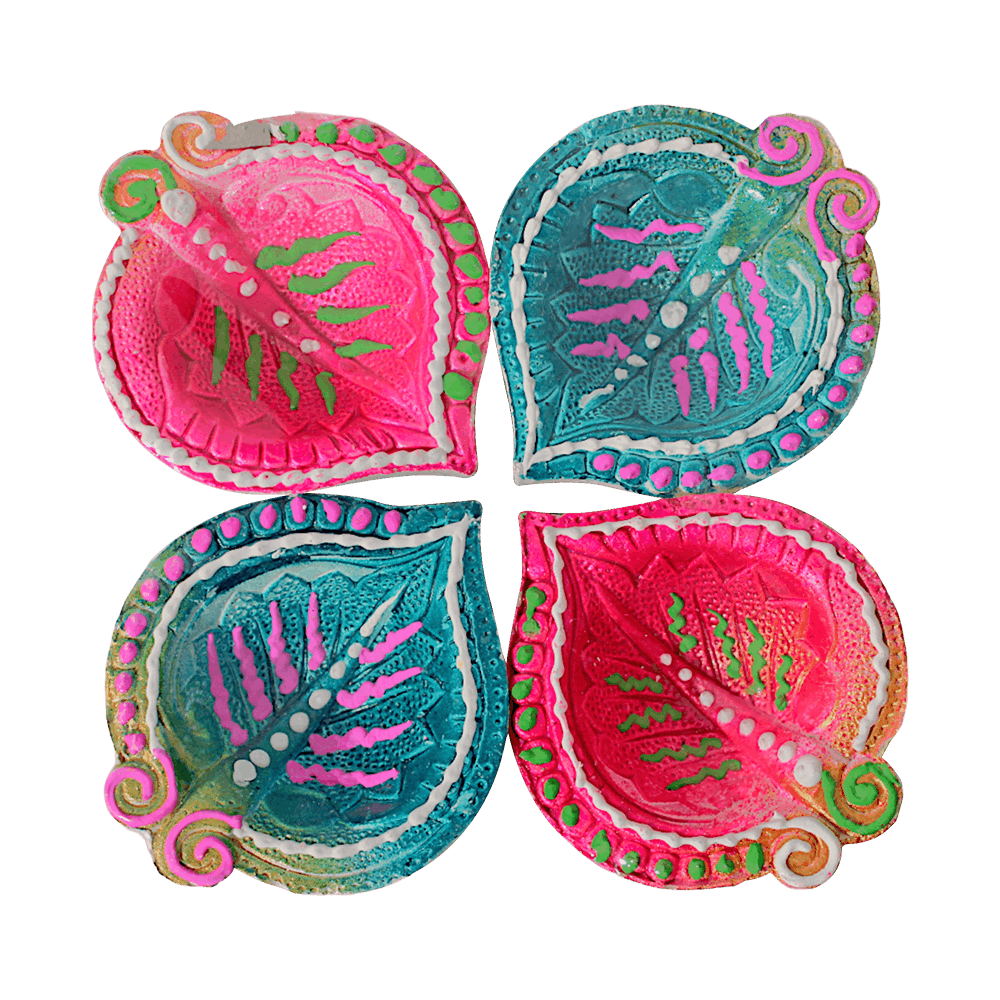 Fancy Diyas - Set of 4 (Large Multicolor)