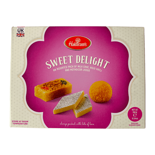 Haldiram's - 350g Sweet Delight (Milk Cake, Kaju Katli and Motichoor Ladoo)