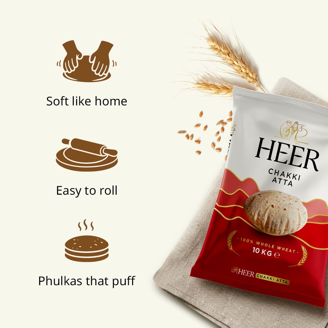 Heer - 10kg Chakki Atta (Whole Wheat Flour)