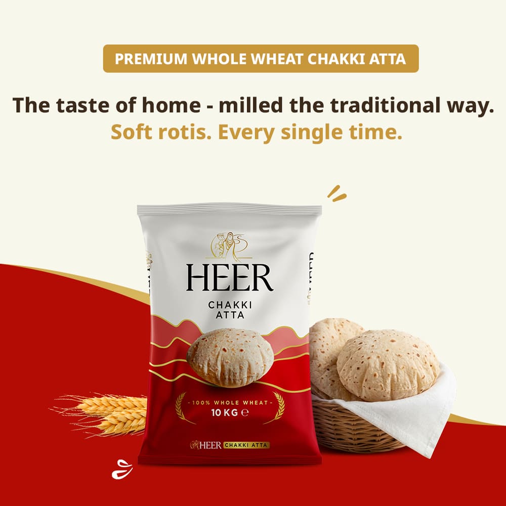 Heer - 5kg Chakki Atta (Whole Wheat Flour)
