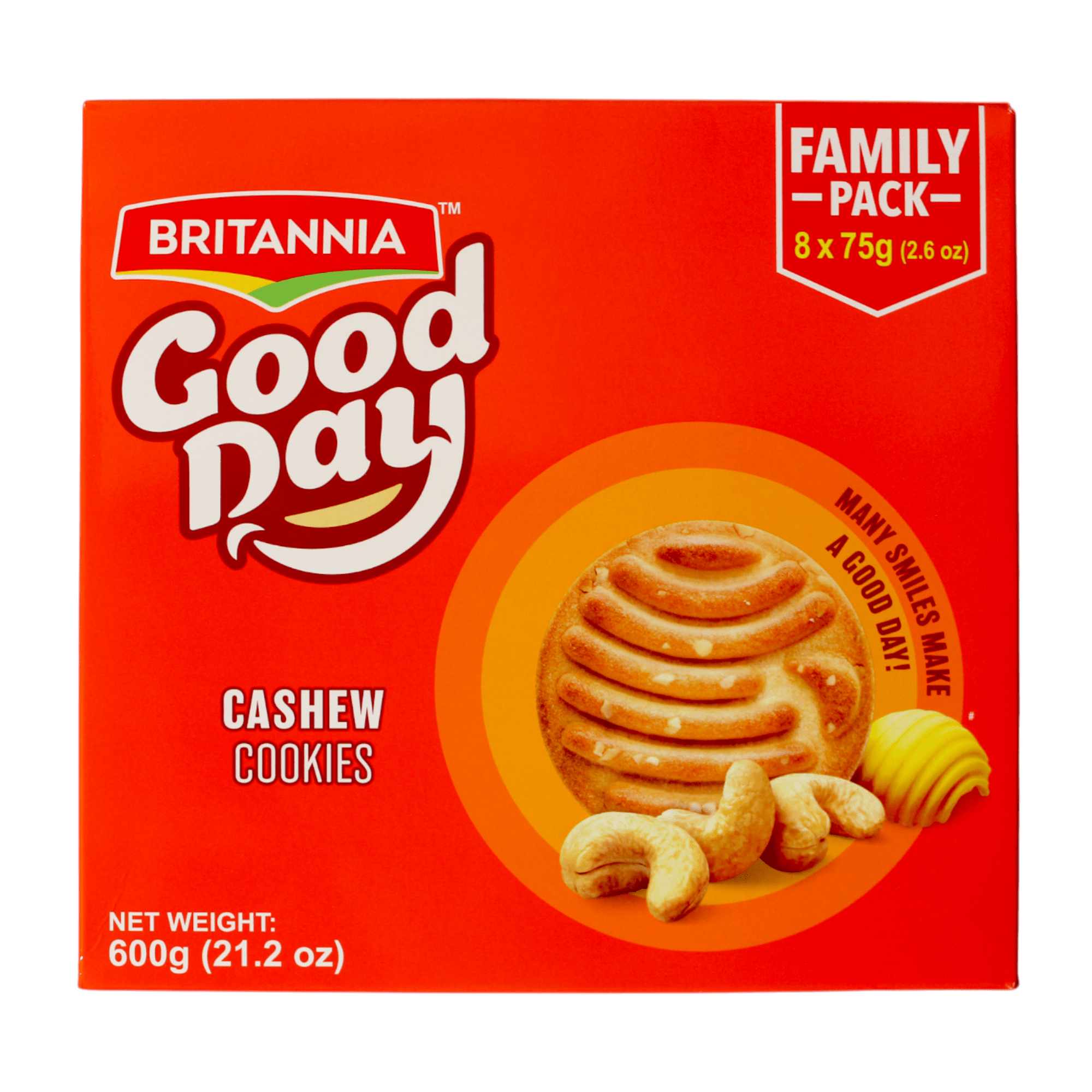 Britannia - 600g (8 x75g) Good Day Cashew Biscuits