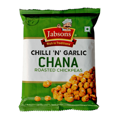 Jabsons - (Best Before 31/10/2025) 140g Chilli 'n' Garlic Chana (Roasted Chickpeas)