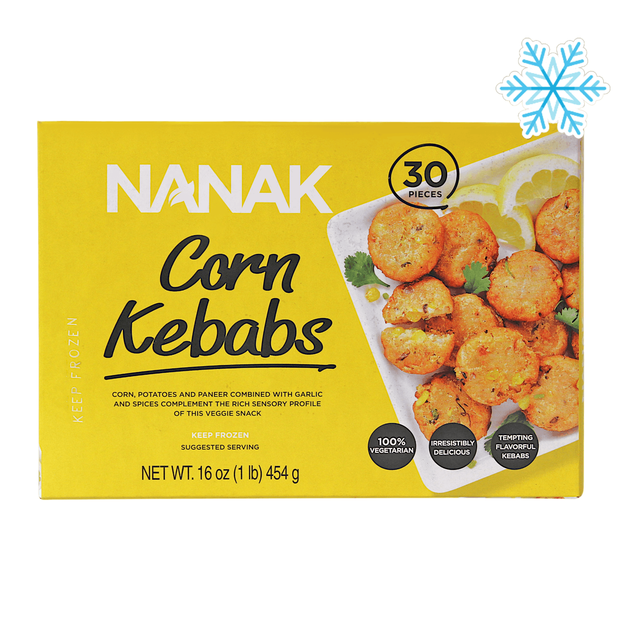 Nanak - 454g (Frozen) Corn Kebab (30 Pieces)