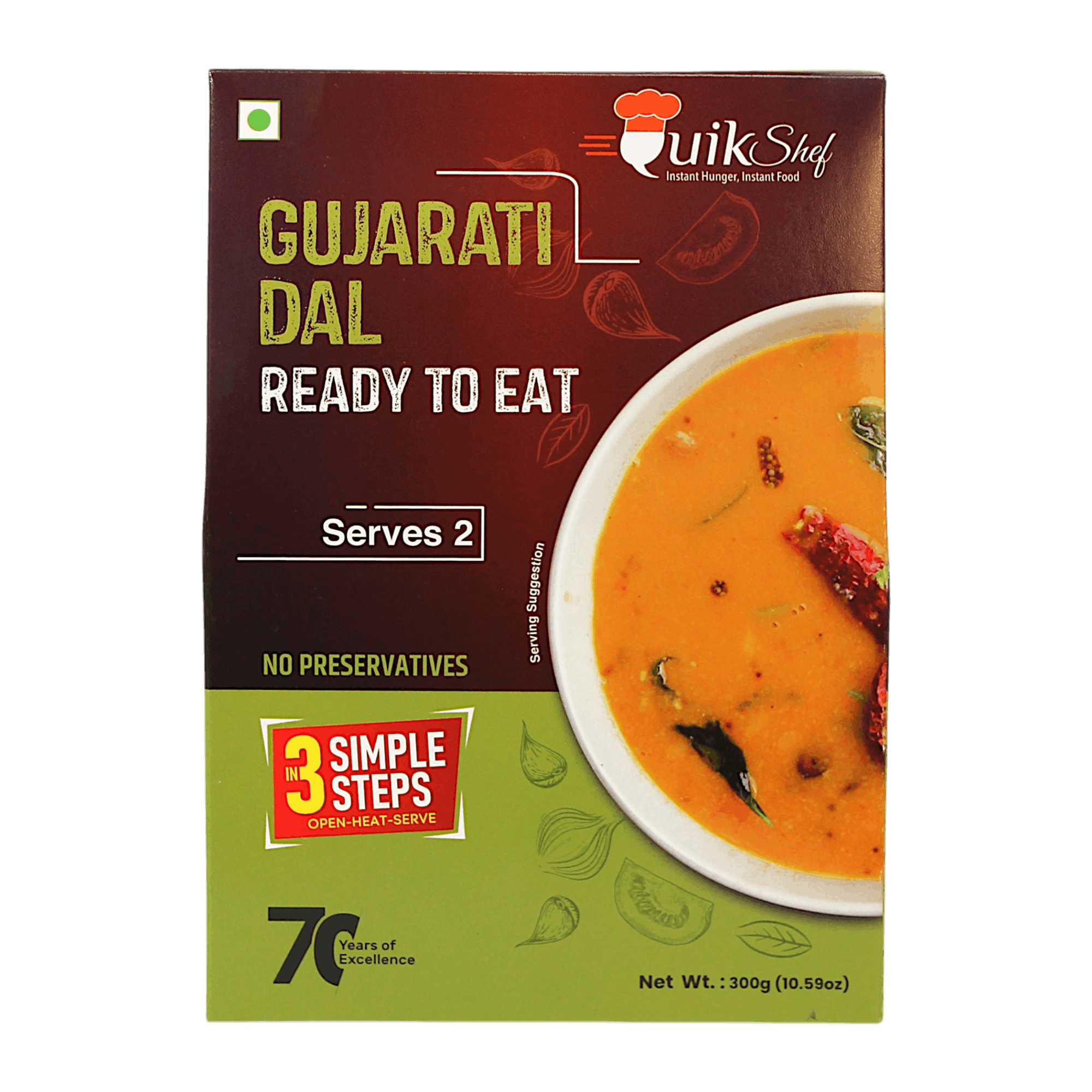 QuikShef - 300g Gujarati Dal RTE (Serves 2)