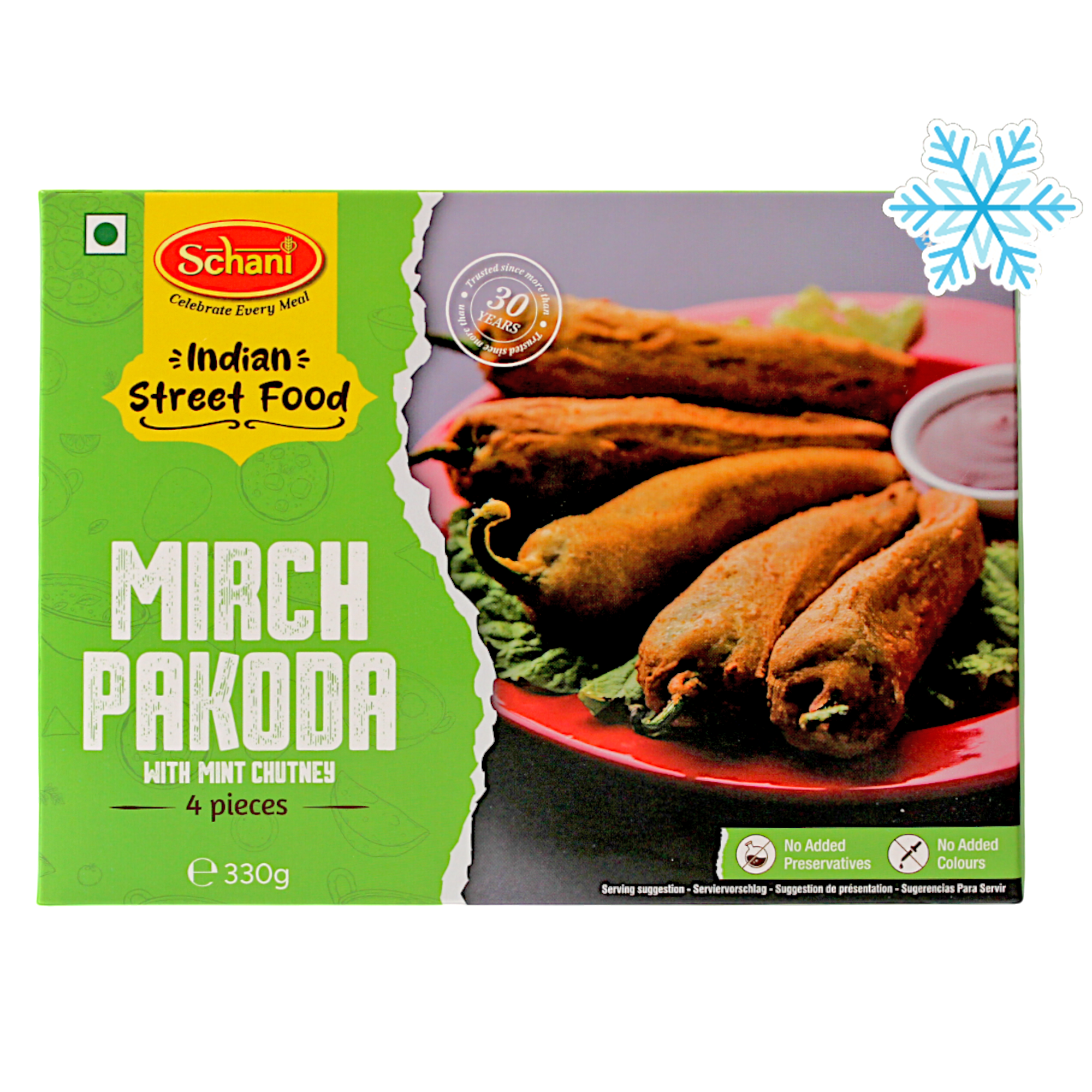 Schani - 330g (Frozen) Mirchi Pakoda (with Mint Chutney) 4 pieces