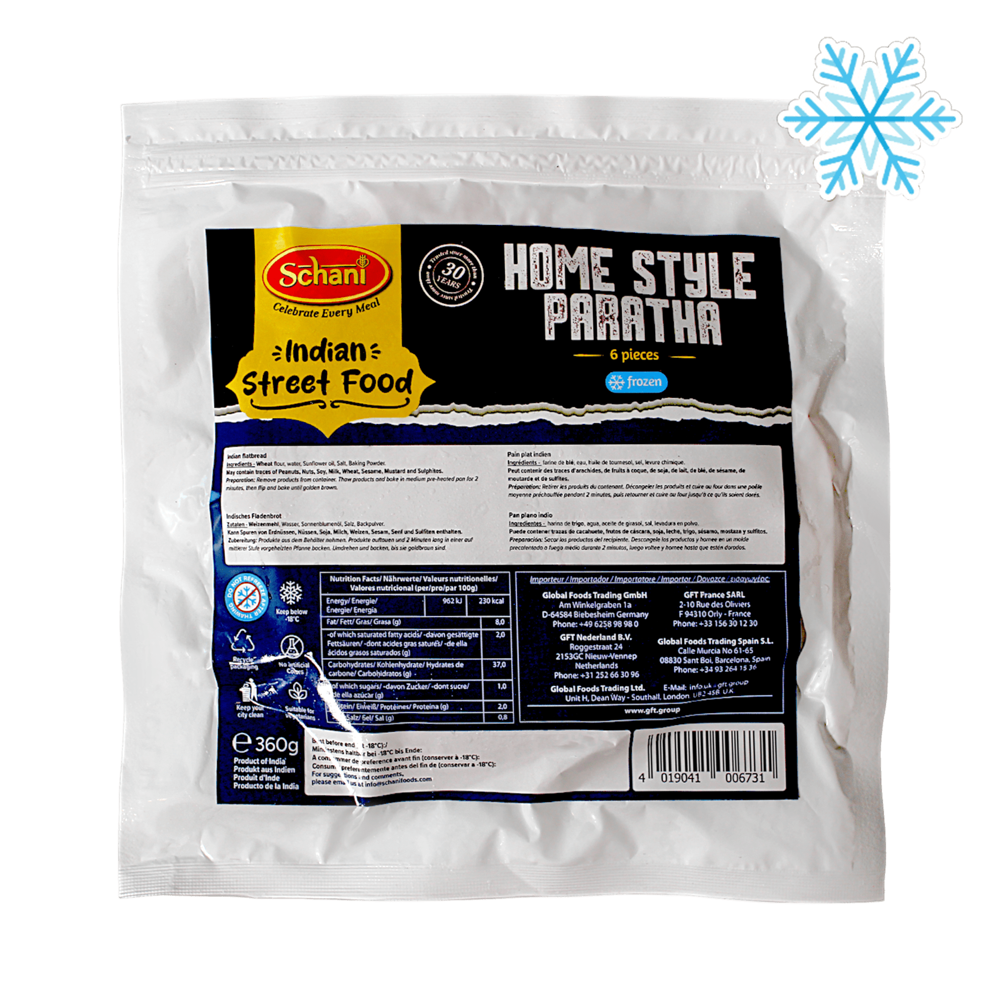 Schani - 360g (Frozen) Homestyle Paratha 6 pieces