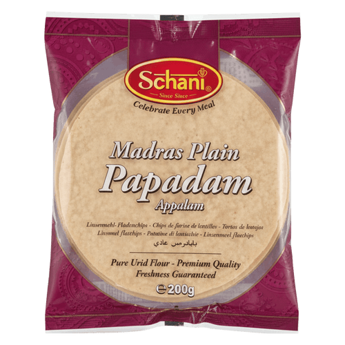 Schani - 200g Plain Madras Papadam (Appalam)
