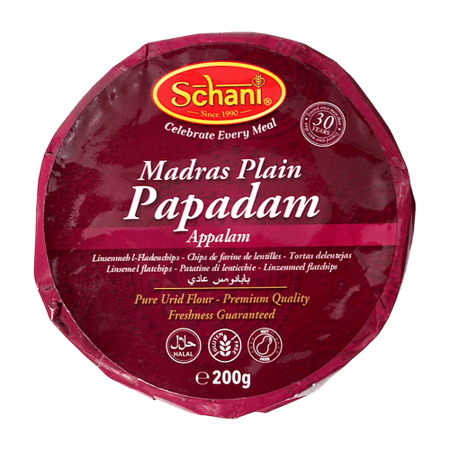 Schani - 200g Plain Madras Papadam (Appalam)