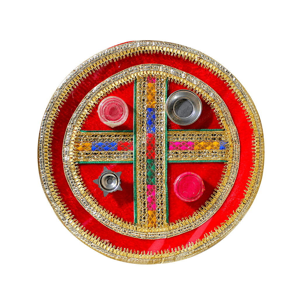 Thali - Large Decorated (Pooja)