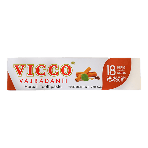 Vicco - 200g Toothpaste Vajradanti Cinnamon Flavour (18 Herbs and Barks)
