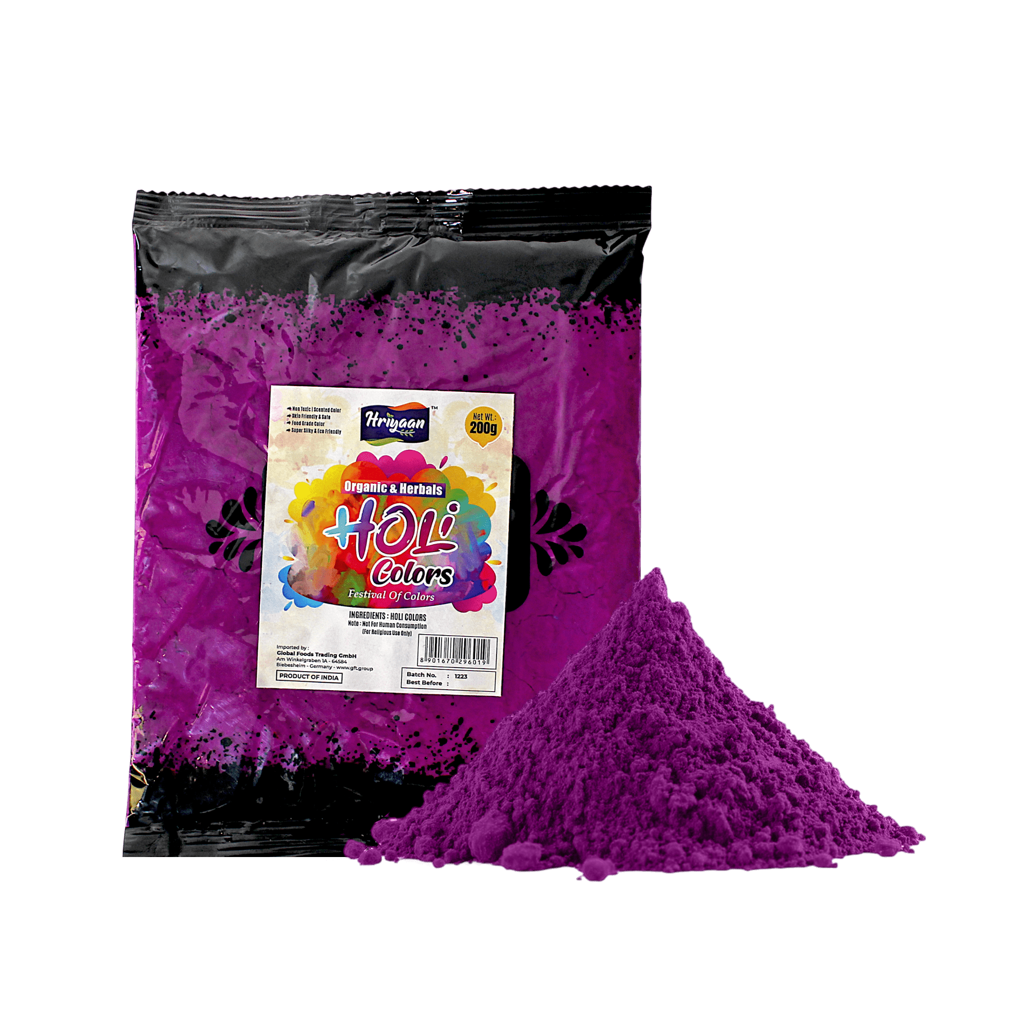 Holi Farbe - 200g Violet Bio Farbpulver