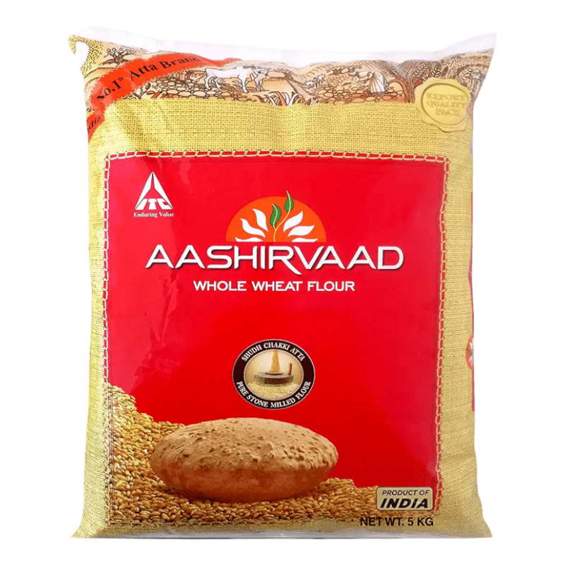 Aashirvaad - (Best Before 27/09/2025) 5kg Chakki Atta (Whole Wheat Flour)