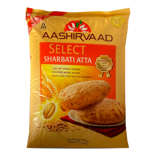 Aashirvaad - (Best Before 15/01/2026) 10kg Select Sharbati Atta Flour (Export Pack)