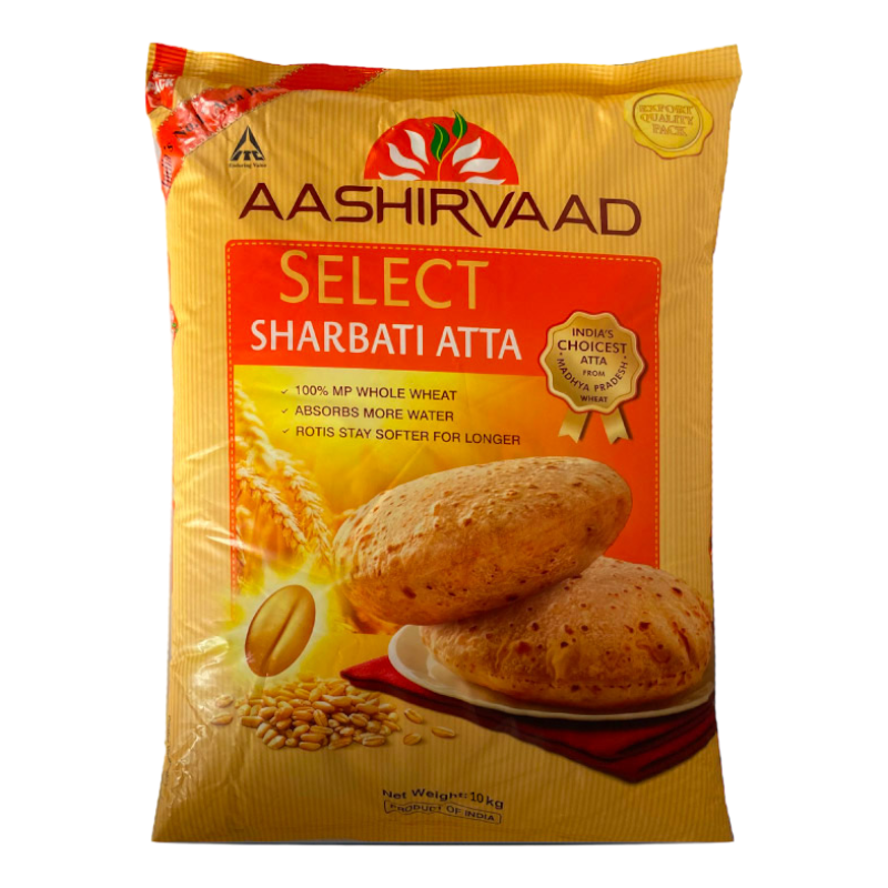 Aashirvaad - (Best Before 15/01/2026) 10kg Select Sharbati Atta Flour (Export Pack)