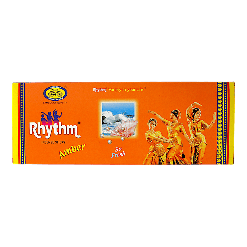 Agarbatti - 6er Pack Rhythm Räucherstäbchen Amber (je 25 Stäbchen pro Packung)
