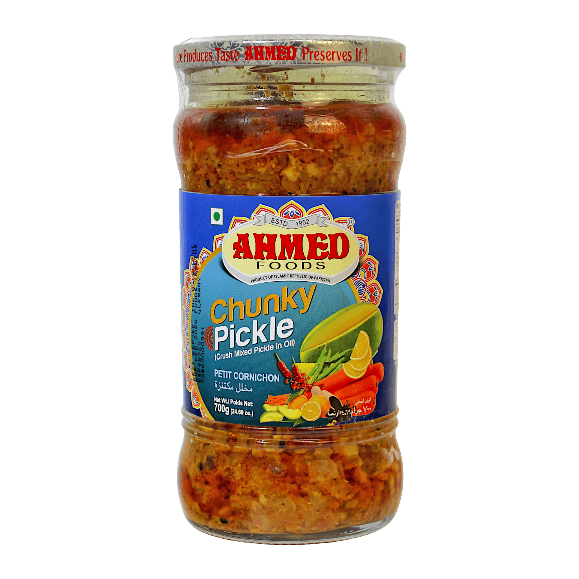 Ahmed - 700g Crush mixed Pickle in oil (Chunky Pickle)