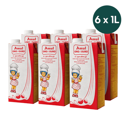 Amul - 6l (6 x1l) (Best Before 13/12/2025) Gold Milk Full Cream (Fat 6%)