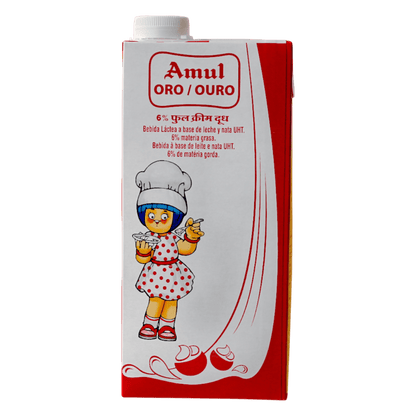 Amul - 6l (6 x1l) (Best Before 13/12/2025) Gold Milk Full Cream (Fat 6%)
