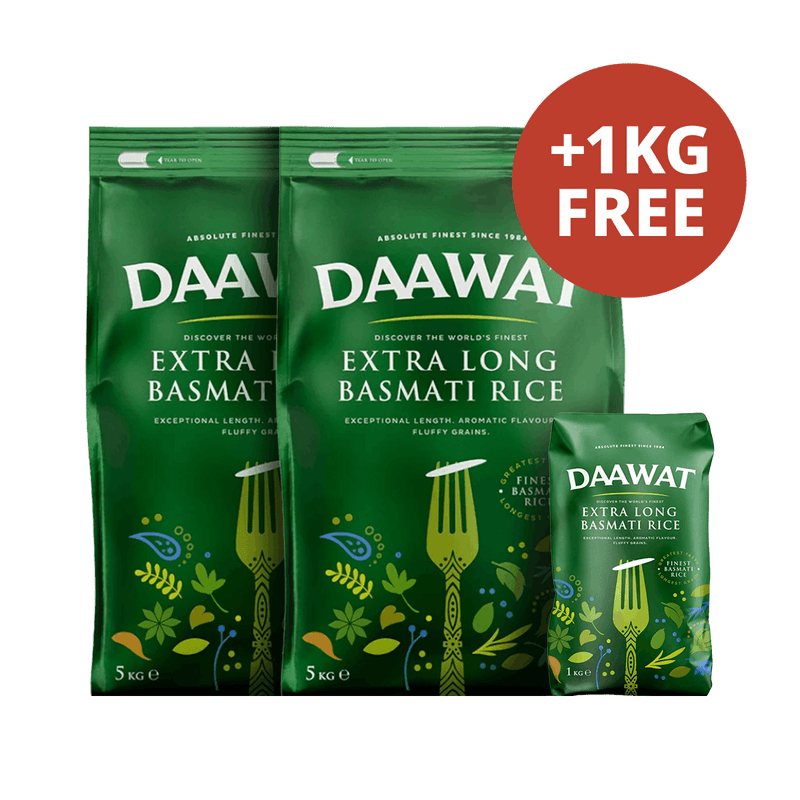 Daawat - 10kg (2x5kg) +1kg Free Basmati Rice Extra Long