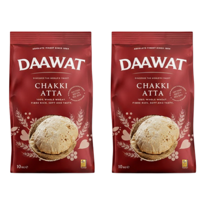 Daawat - 20kg Chakki Atta (Whole Wheat Flour) (2 x 10kg Bundle) BBD September 2026