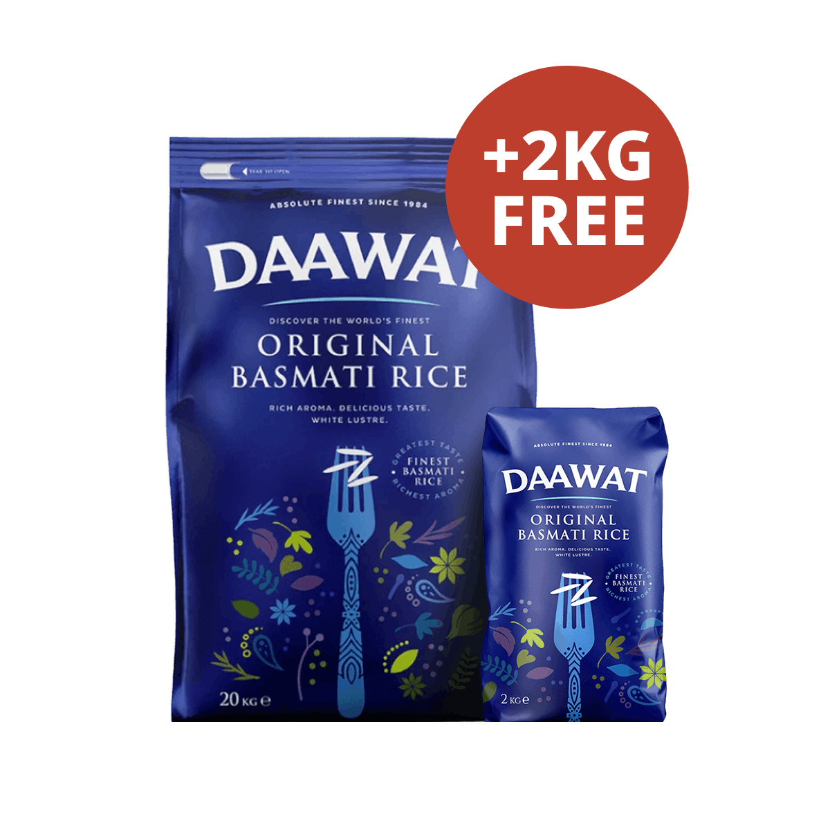 Daawat - 20kg + 2kg Gratis Original Basmatireis