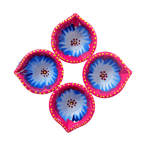 Fancy Diyas - Set of 4 (Ocean Blue Radiance)