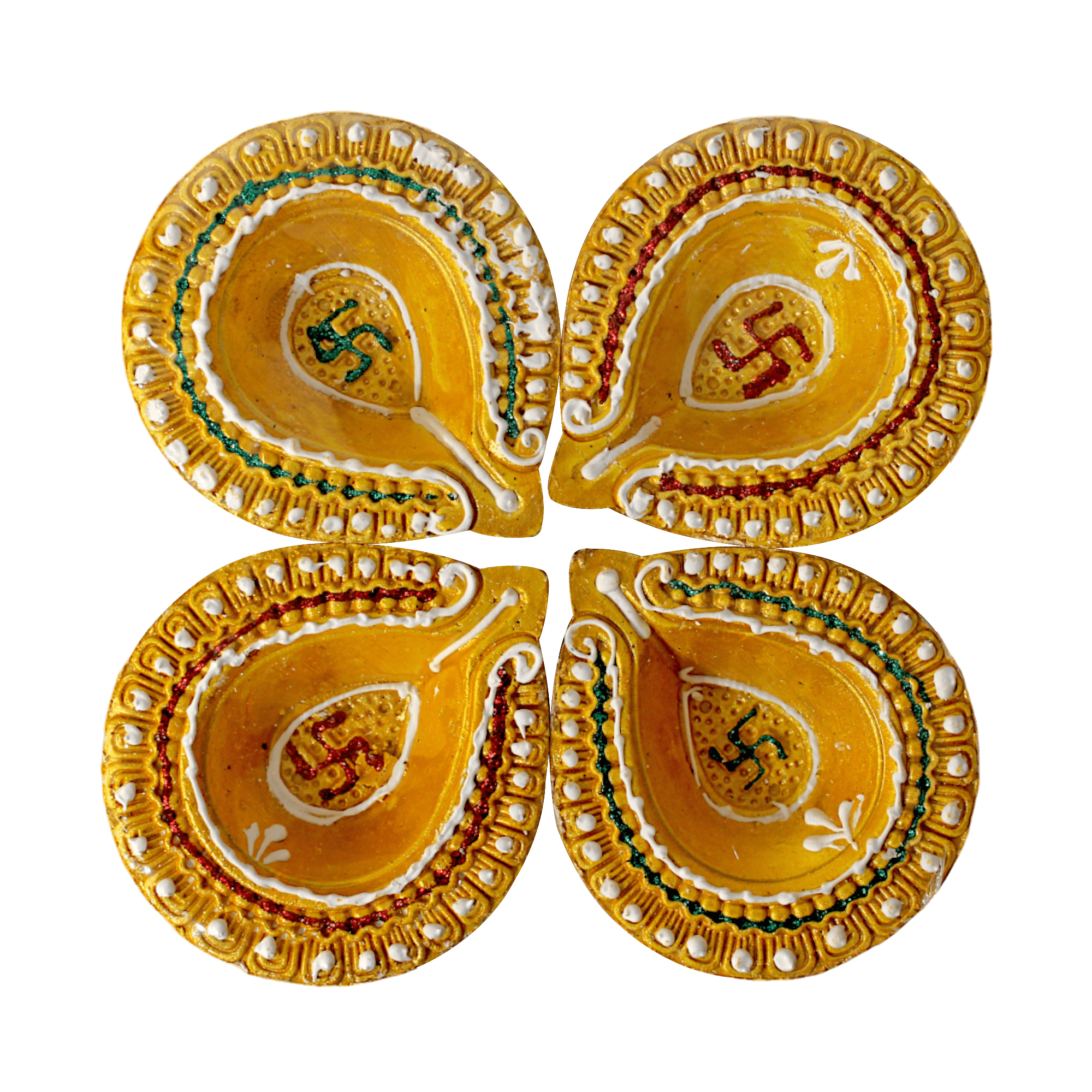 Fancy Diyas - 4er Set (Goldenes Blatt)
