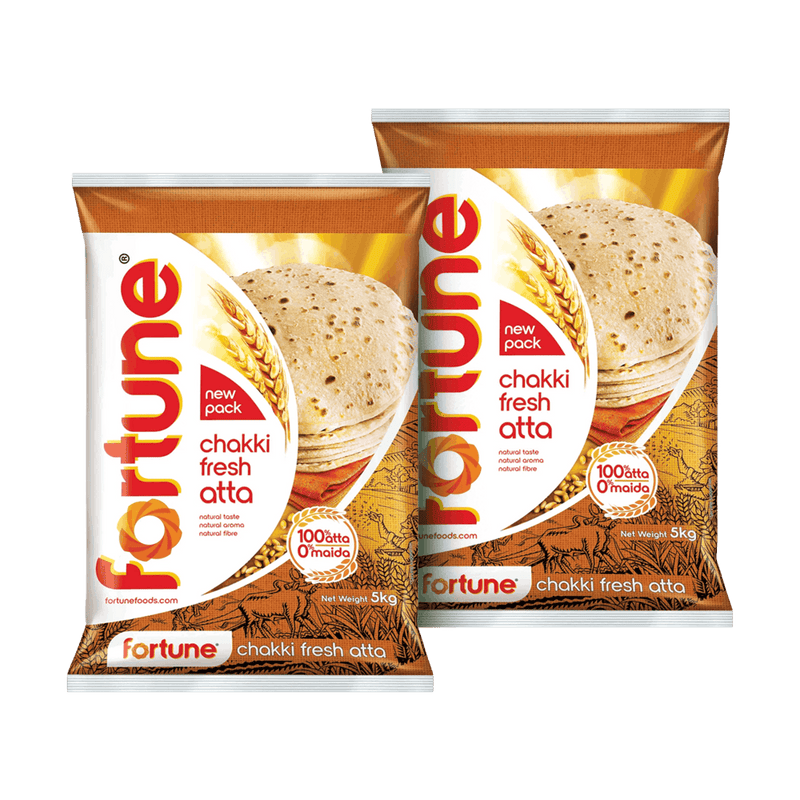 Fortune - 2x 5kg Chakki Atta (Wheat Flour) Bundle (10kg)