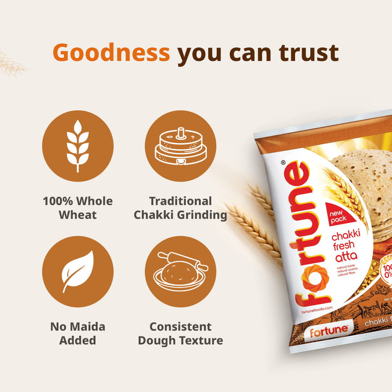 Fortune - 5kg Chakki Atta (Wheat Flour)