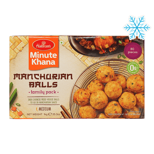 Haldiram's - 1kg (Frozen) Minute Khana Manchurian Balls 80 Pieces