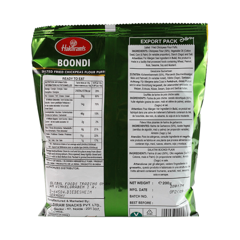 Haldiram's - (Best Before 30/09/26) 200g Boondi Plain