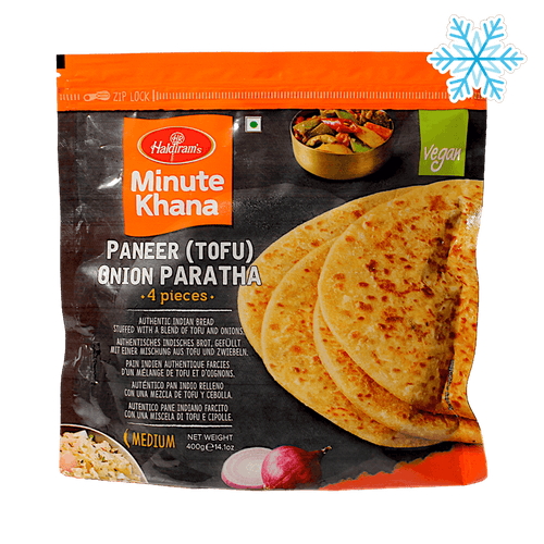 Haldiram's - 400g (Frozen) Minute Khana Paneer (Tofu) Onion Paratha 4 Pieces