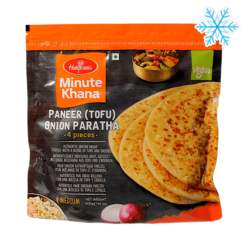Haldiram's - 400g (Frozen) Minute Khana Paneer (Tofu) Onion Paratha 4 Pieces