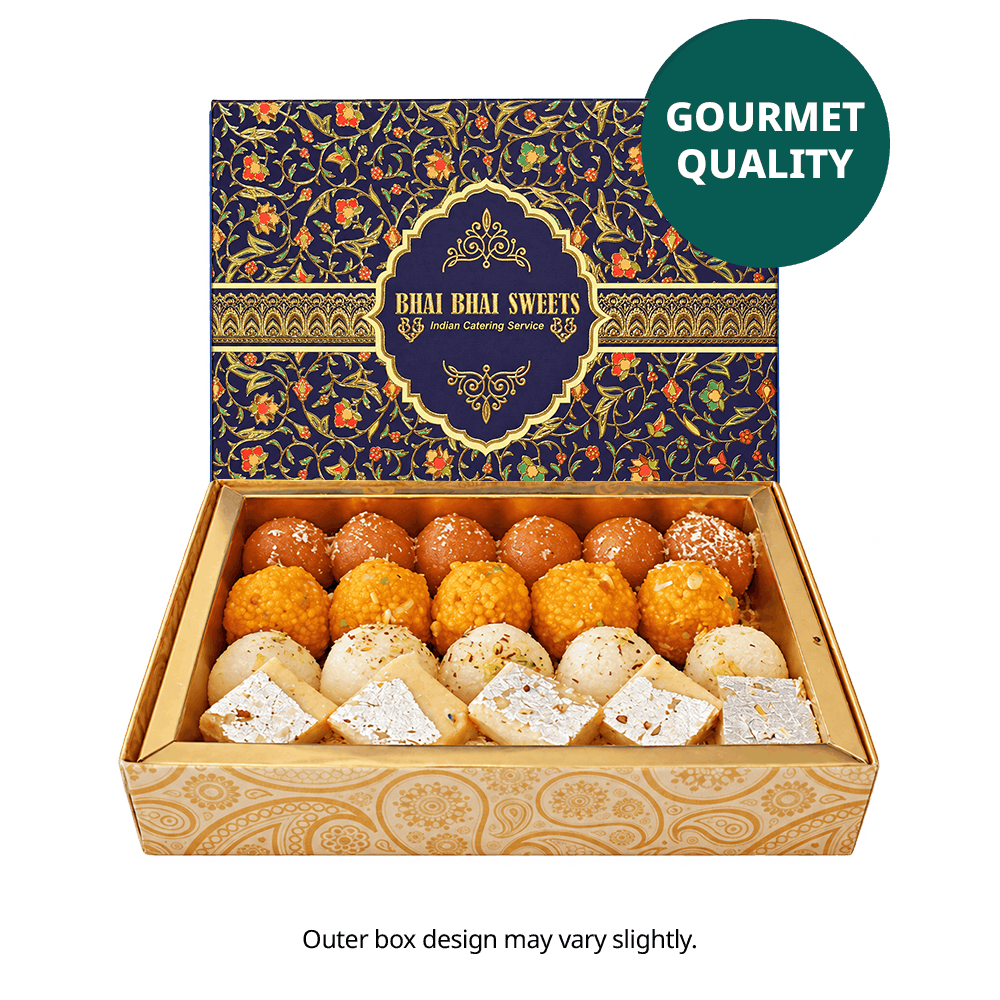 Handgemacht &amp; Frisch - 1kg Süßigkeiten Diwali Geschenkbox Blau