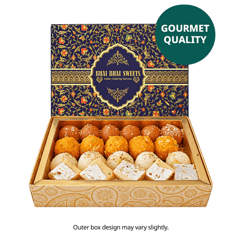 Handgemacht & Frisch - 1kg Süßigkeiten Diwali Geschenkbox Blau