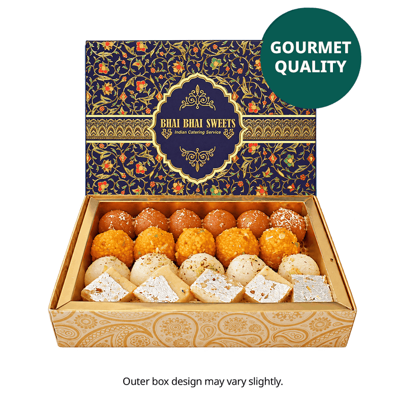 Handgemacht & Frisch - 1kg Süßigkeiten Diwali Geschenkbox Blau