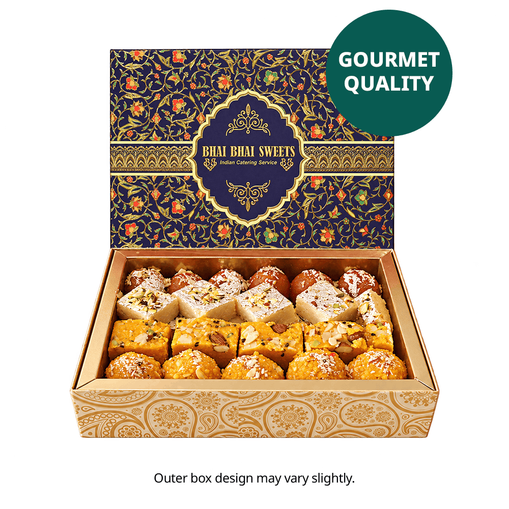 Handgemacht &amp; Frisch - 1kg Süßigkeiten Diwali Geschenkbox Rot