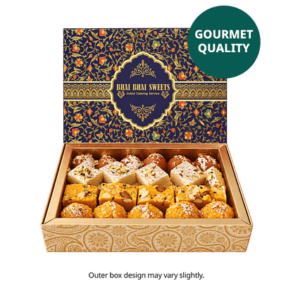 Handgemacht &amp; Frisch - 1kg Süßigkeiten Diwali Geschenkbox Rot