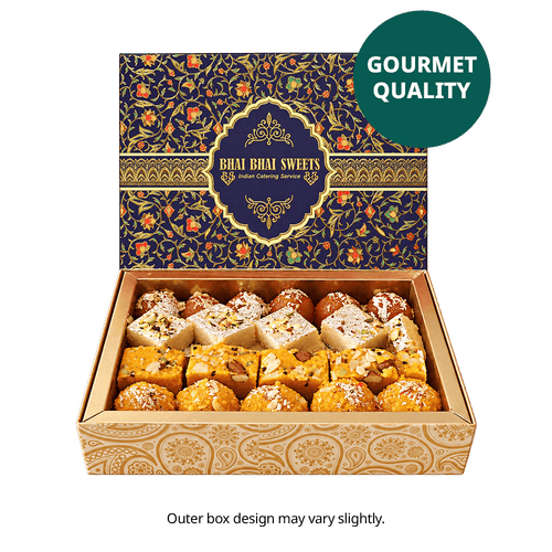 Handgemacht & Frisch - 1kg Süßigkeiten Diwali Geschenkbox Rot