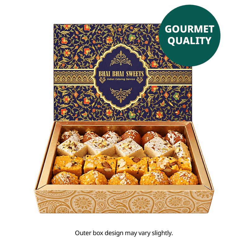 Handgemacht & Frisch - 1kg Süßigkeiten Diwali Geschenkbox Rot