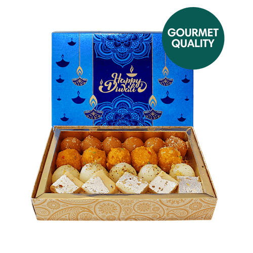 Handmade & Fresh - 1kg Sweets Diwali Giftbox (Premium Ingredients)