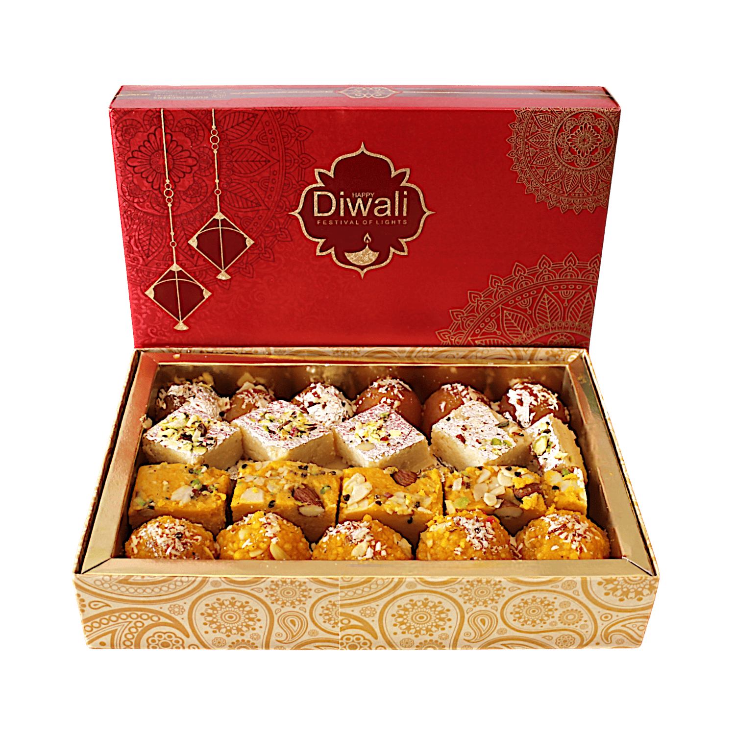 Handmade &amp; Fresh - 1kg Sweets Diwali Giftbox (Premium Ingredients)