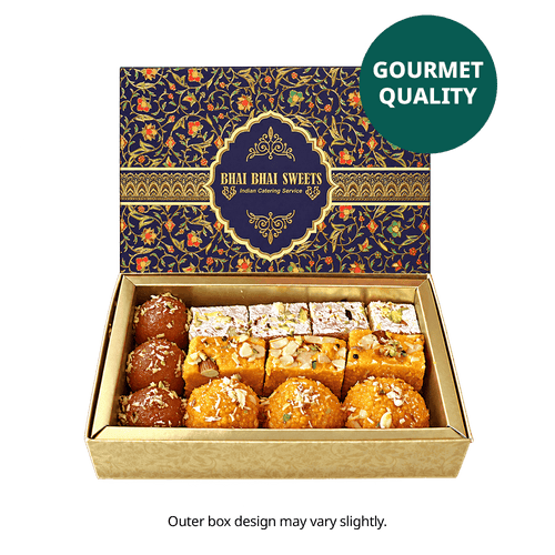 Handgemacht & Frisch - 500g Süßigkeiten Diwali Geschenkbox Rot