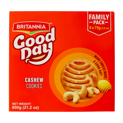 Britannia - 600g (8 x75g) Good Day Cashew Biscuits
