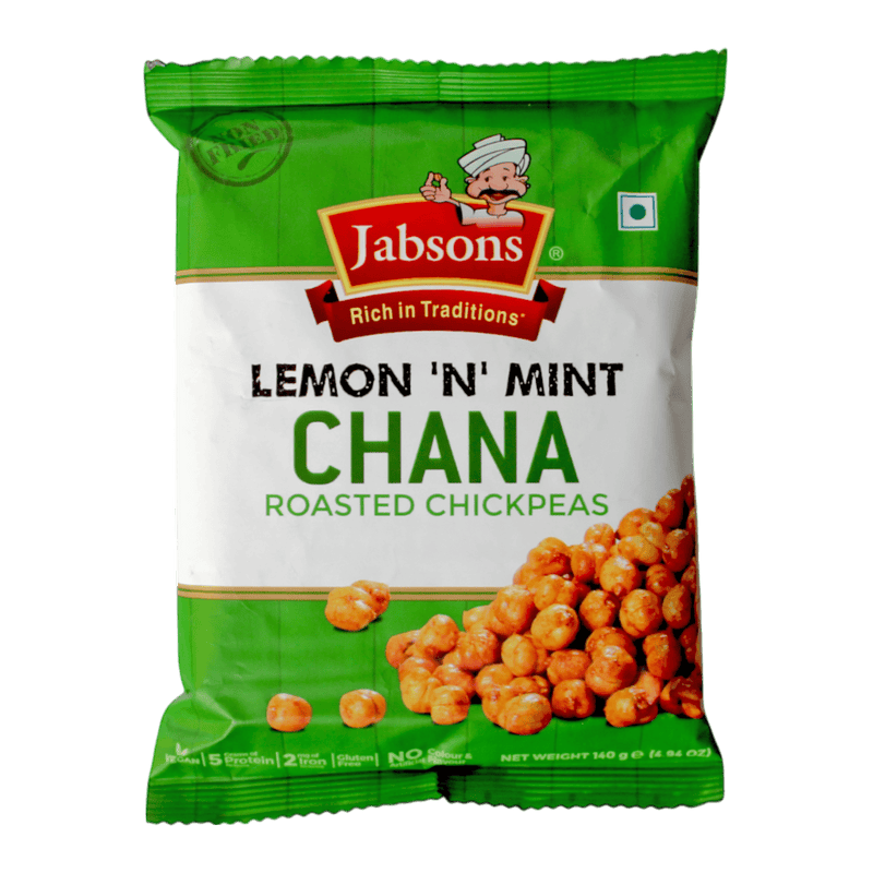 Jabsons - 140g Zitrone 'n' Minze Chana Geröstete Kichererbsen
