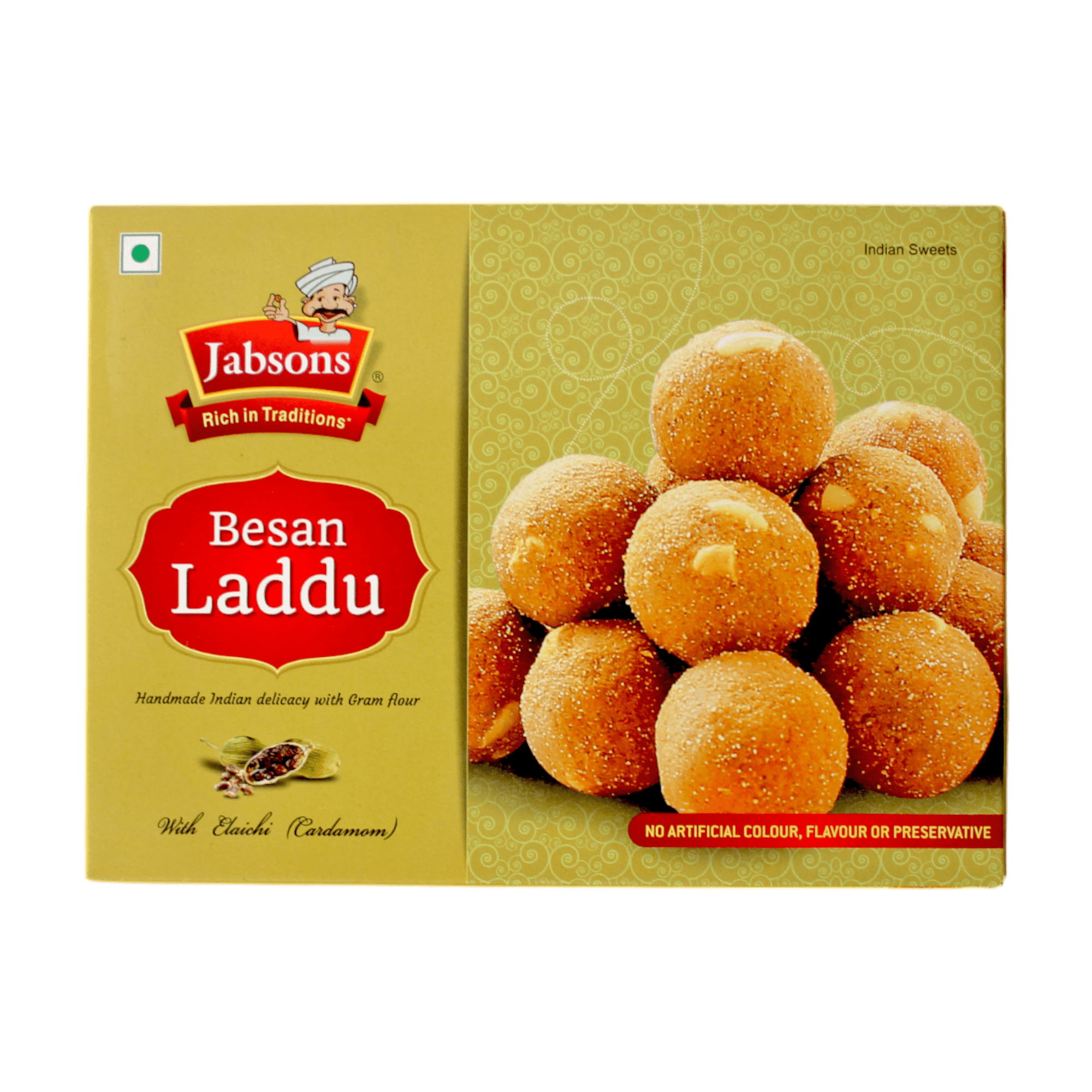Jabsons - 400g Besan Laddu (mit Kardamom)