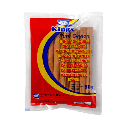 Kings - (Best Before 25/06/26) 50g Pure Ceylon (Cinnamon Quills)